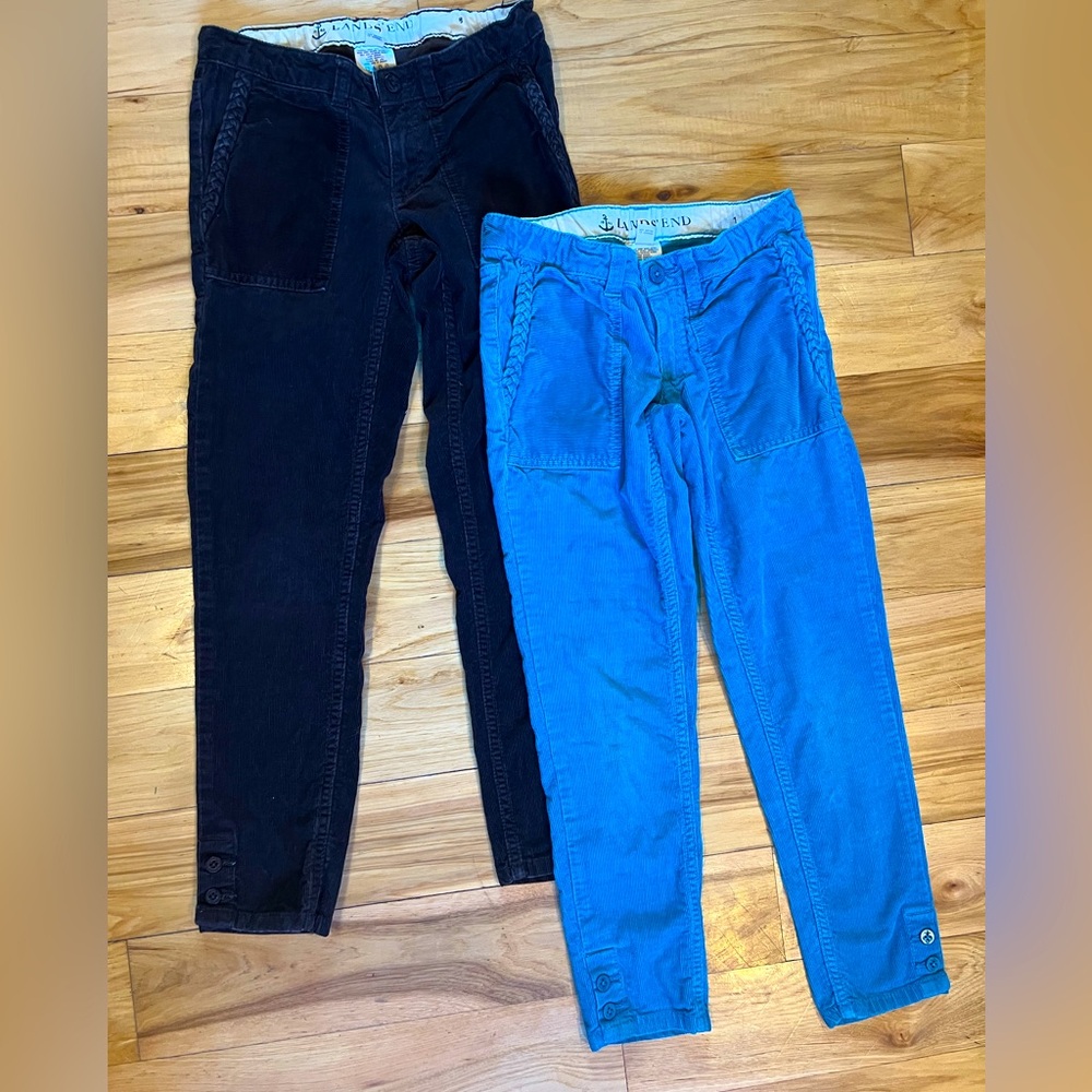 Lands' End Kids Corduroy Pants - Navy & Bright Blue